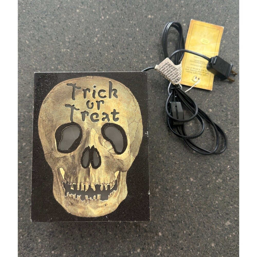 Trick or Treat Skull Light Up Halloween Decor